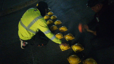 Realiza Gobierno de Reynosa labores nocturnas para mejorar señalización vial