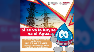 COMAPA Reynosa advierte que fallas eléctricas pueden provocar baja presión o falta de agua