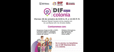 Este viernes DIF Reynosa en Tu Colonia