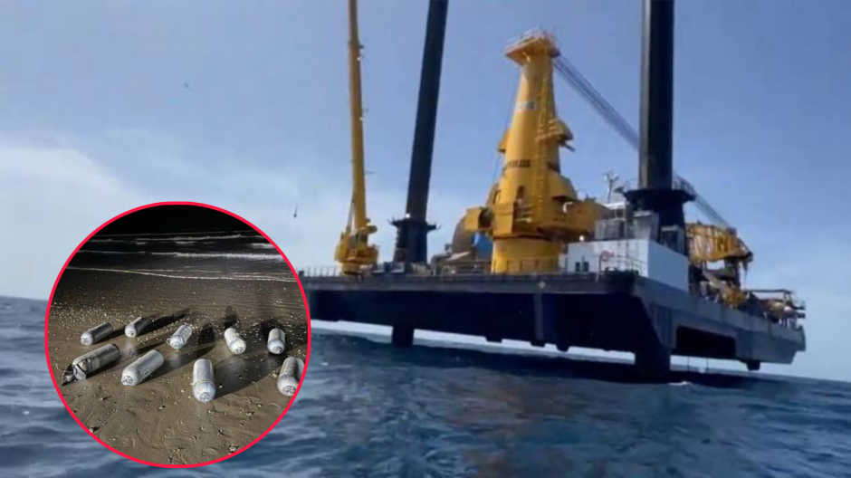 Plataforma estadounidense recupera restos de Space X frente a playa Bagdad; se desconoce si tiene autorización 