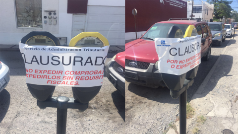 Parquímetros son clausurados por no expedir facturas 