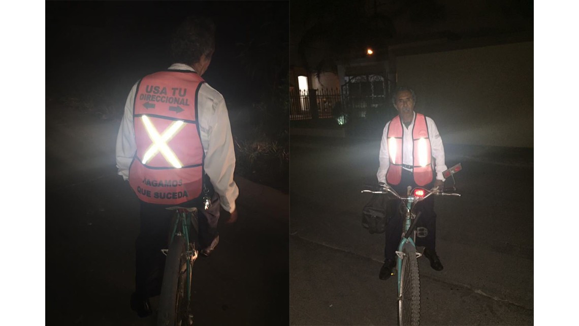 Reparten 400 chalecos reflejantes a ciclistas