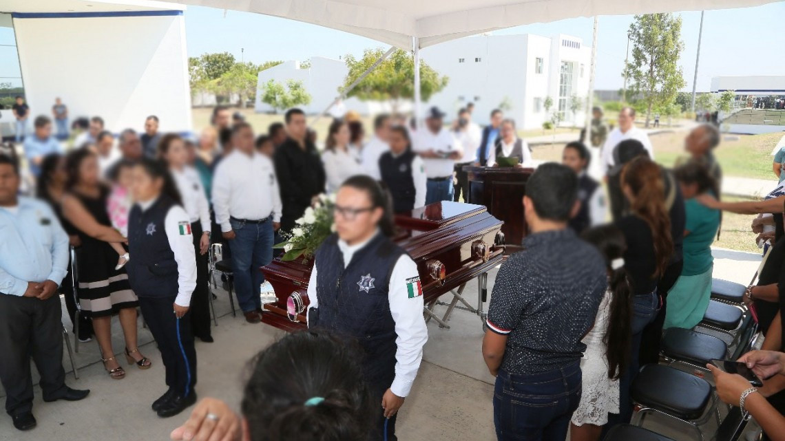 Despiden a Policía Estatal fallecida en Miguel Alemán