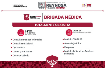 Llevará Gobierno de Reynosa "Primero Sanos" a colonia Pedro. J. Méndez 
