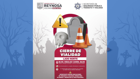 Cierran Bulevar Hidalgo frente a panteones por Día de Muertos 
