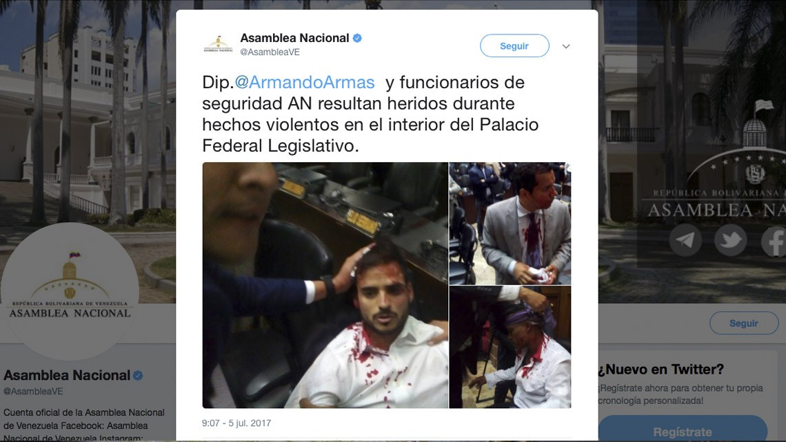 Se registran actos violentos en Congreso de Venezuela 
