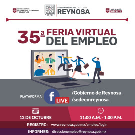 Continúan Ferias del Empleo virtuales de la SEDEEM Reynosa 