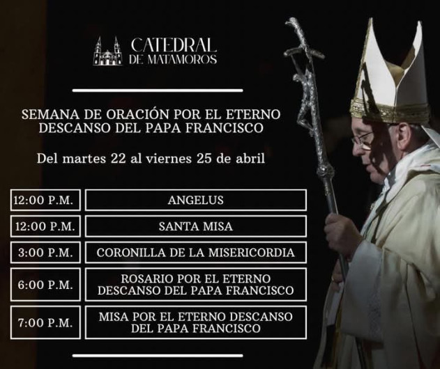 Realizan semana de oración por el eterno descanso del Papa Francisco
