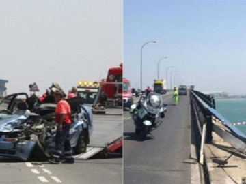 Grúa cae al mar por evitar accidente 