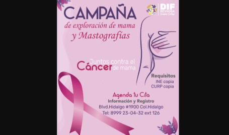Inicia DIF Reynosa registro para Campaña de prevención contra el cáncer 
