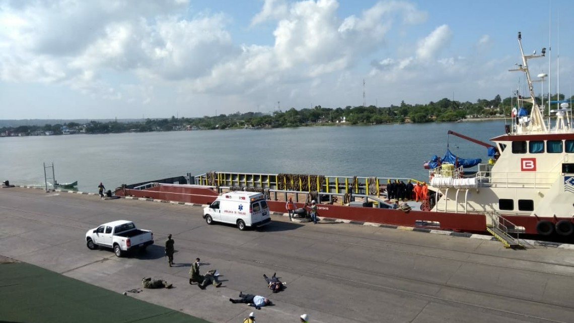 Realiza MARINA ejercicio de protección marítima y portuaria en Tampico