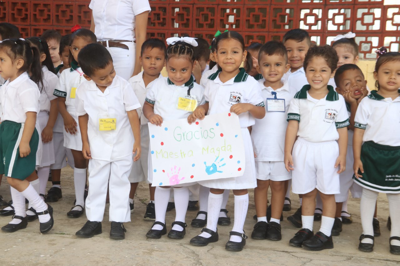 Entrega gobierno de Tampico techumbre en el jardín de niños “Benito Juárez”
