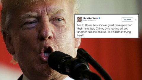 Norcorea falta al respeto a China con prueba de misil: Trump