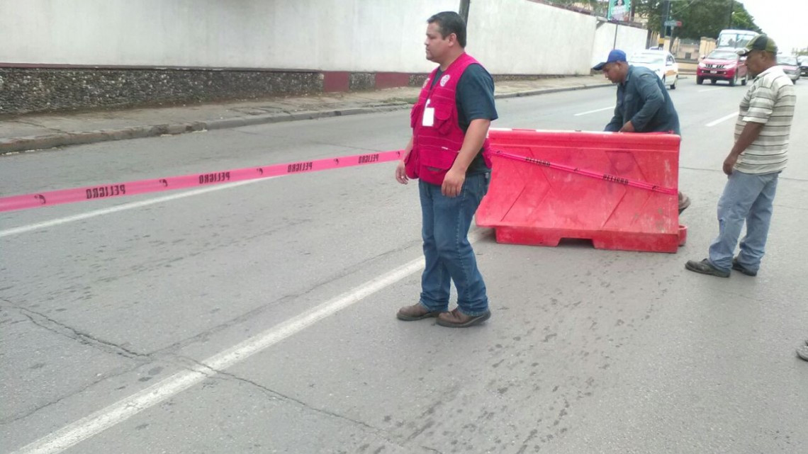 Se registra hundimiento en la avenida Hidalgo