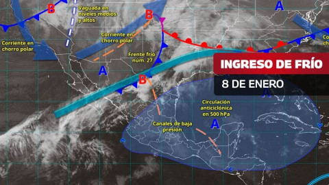 Frente frío núm. 27 avanza por el norte del país; se prevé tormenta invernal el fin de semana en Reynosa