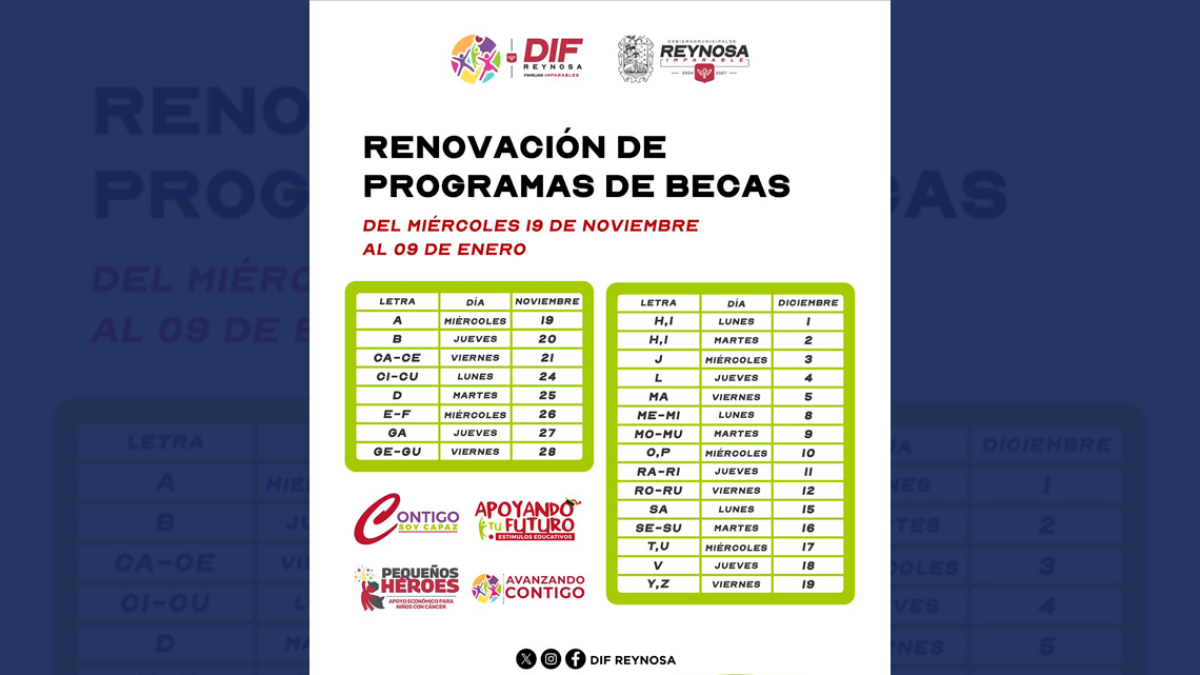 Continúa DIF-Reynosa proceso de renovación de becas