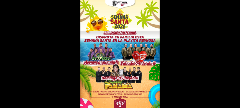 Gobierno de Reynosa anuncia cartelera musical en la Playita