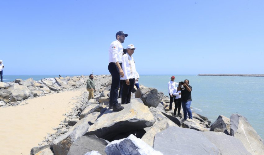 Constatan Américo y titular de la Sedatu obras de urbanización en el Puerto del Norte en Matamoros