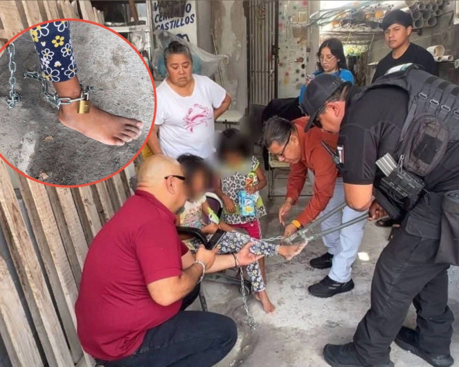 Rescatan a dos niñas encadenadas en Balcones de Alcalá; investigan posible maltrato