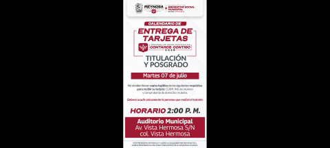 Entregará Alcalde Carlos Peña Ortiz Tarjetas de Becas para Titulación y Posgrado