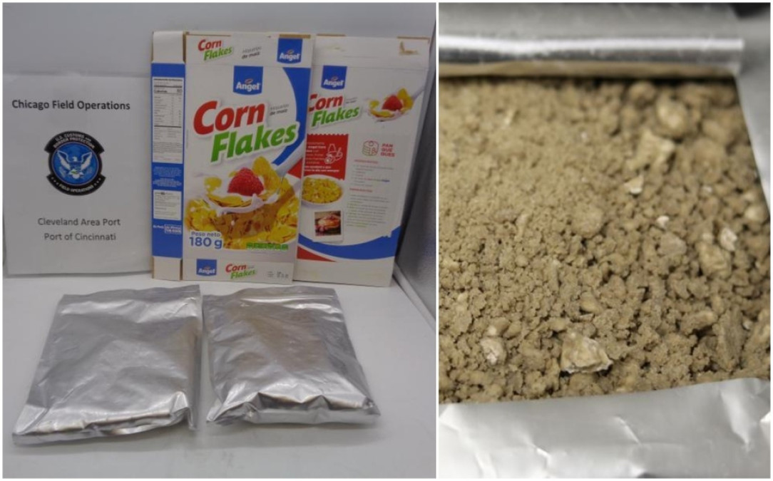 Elementos aduanales en EU decomisan cereal glaseado con cocaína