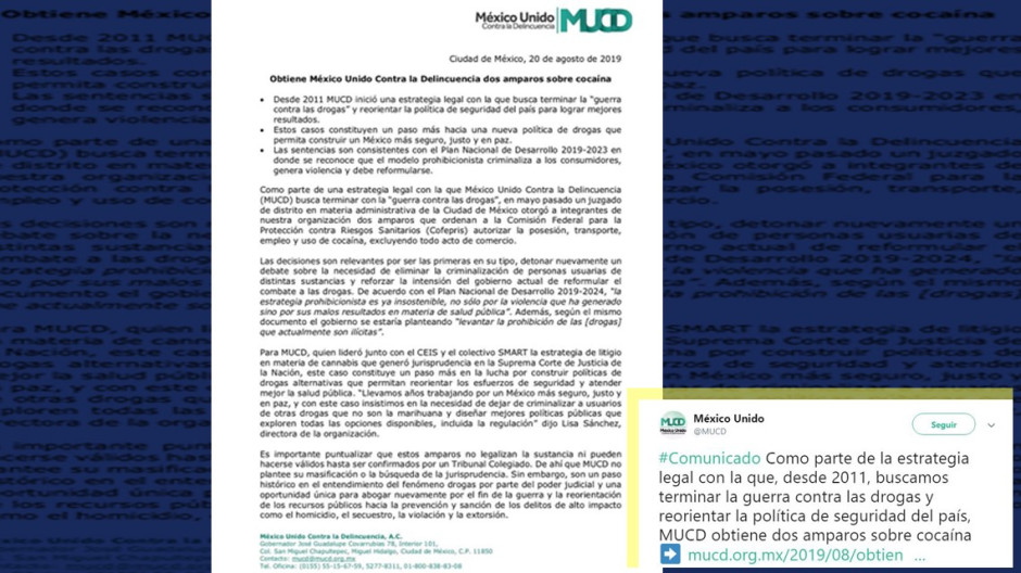 Tras amparo histórico, dan autorización para el consumo personal y lúdico de cocaína a dos personas.