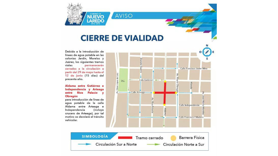 Cierre de vialidades