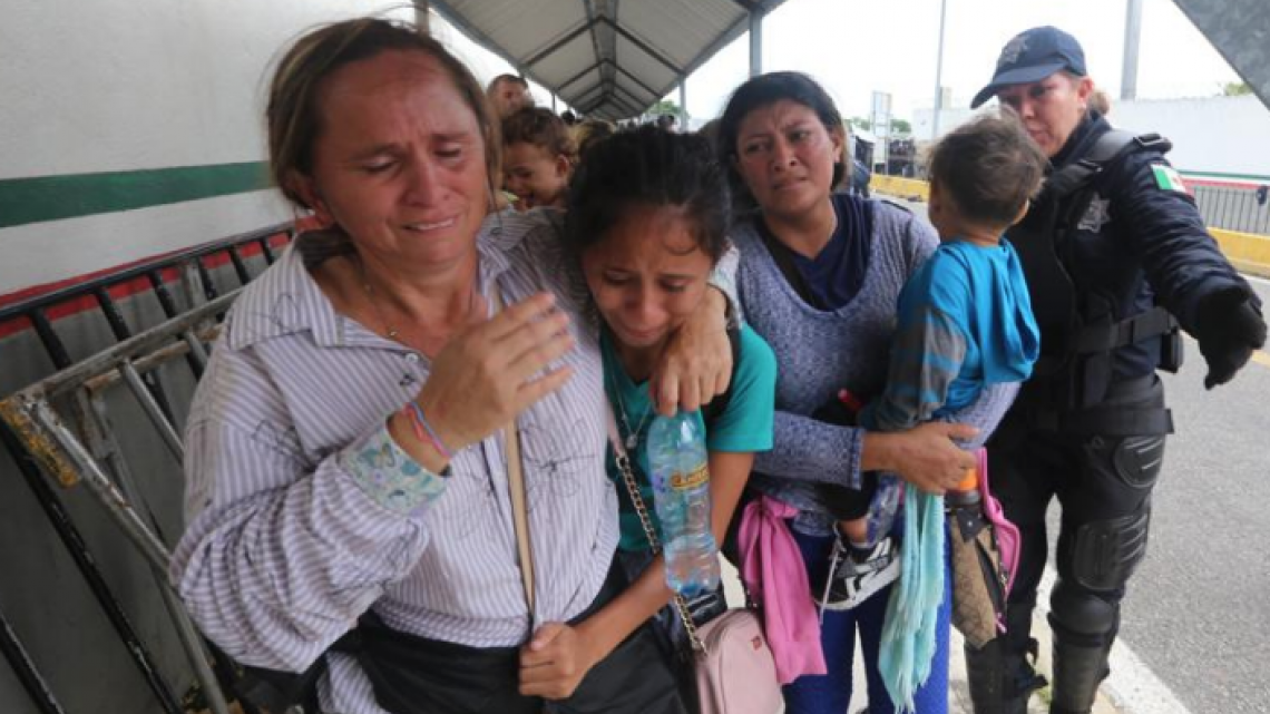 Contienen ingreso de caravana migrante en México