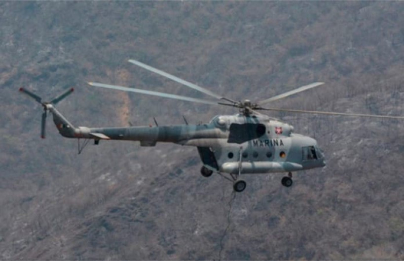 Se desploma helicóptero de la Semar que combatía incendio forestal