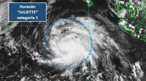 ‘Juliette’ se intensifica a huracán categoría 1
