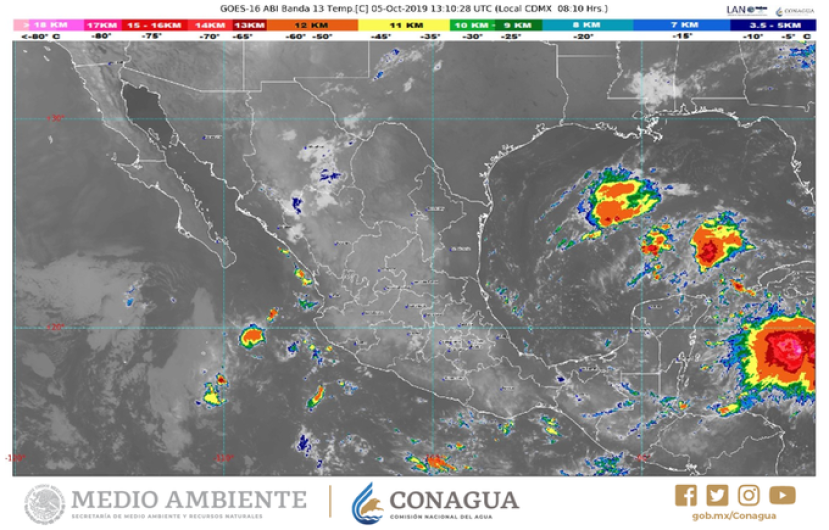 SMN pronostica lluvias intensas en el suroeste del país