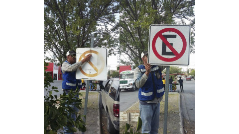 Cambian señalizaciones en calle Aguascalientes y Oaxaca