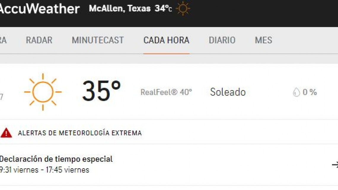 ¡Viernes caluroso! Temperaturas en Nuevo Laredo, Reynosa, Matamoros y Valle de Texas superan los 40 grados 