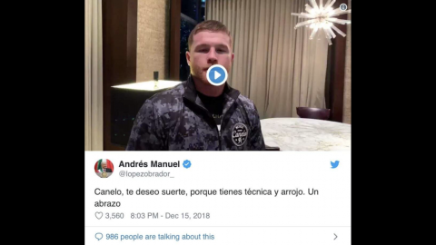 AMLO desea suerte al 'Canelo' en su pelea contra Rocky Fielding