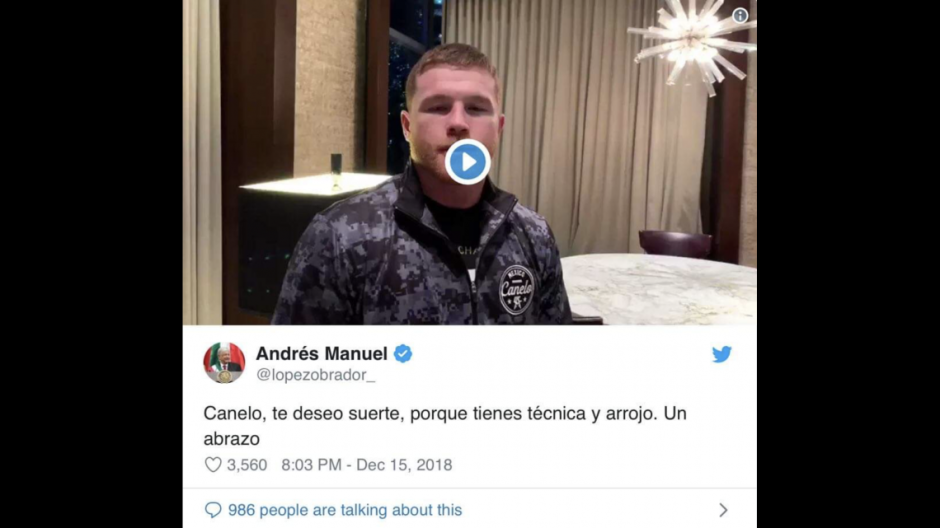 AMLO desea suerte al 'Canelo' en su pelea contra Rocky Fielding