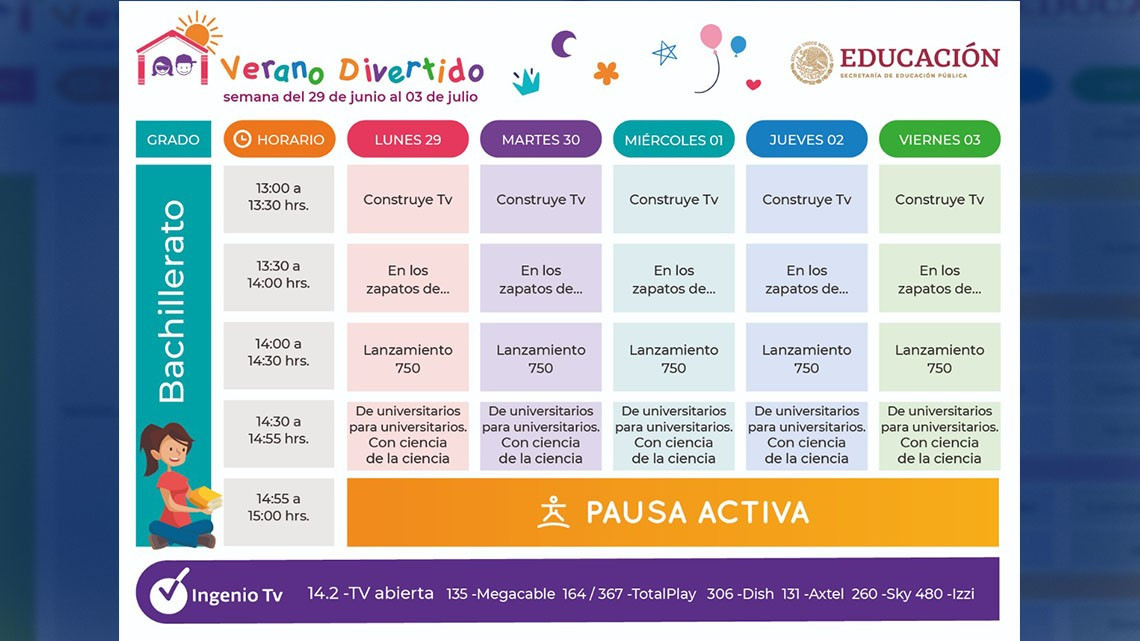 Sigue la Programación de “Verano Divertido 2020”