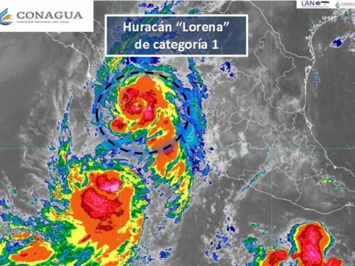 “Lorena” se convierte a huracán categoría 1