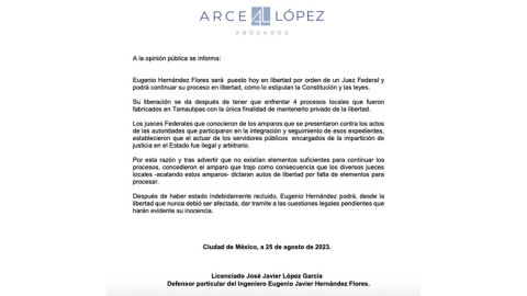 Abogados confirman que “Geño” Hernández sería liberado