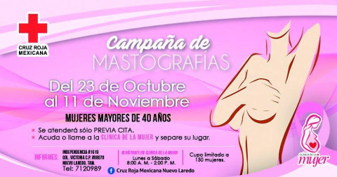 Cruz Roja efectuará mastografías gratuitas