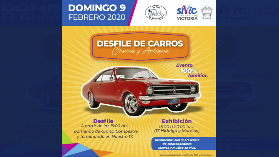 Celebrará Victoria “Día del Auto Antiguo”, con desfile