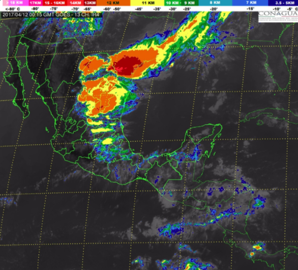 SMN pronostica fuertes lluvias y vientos de 60 km/h al norte del país 