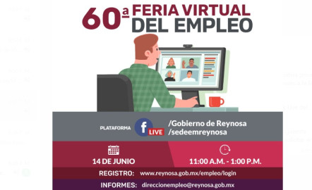 Invitan a 60ª Feria Virtual de Empleo 