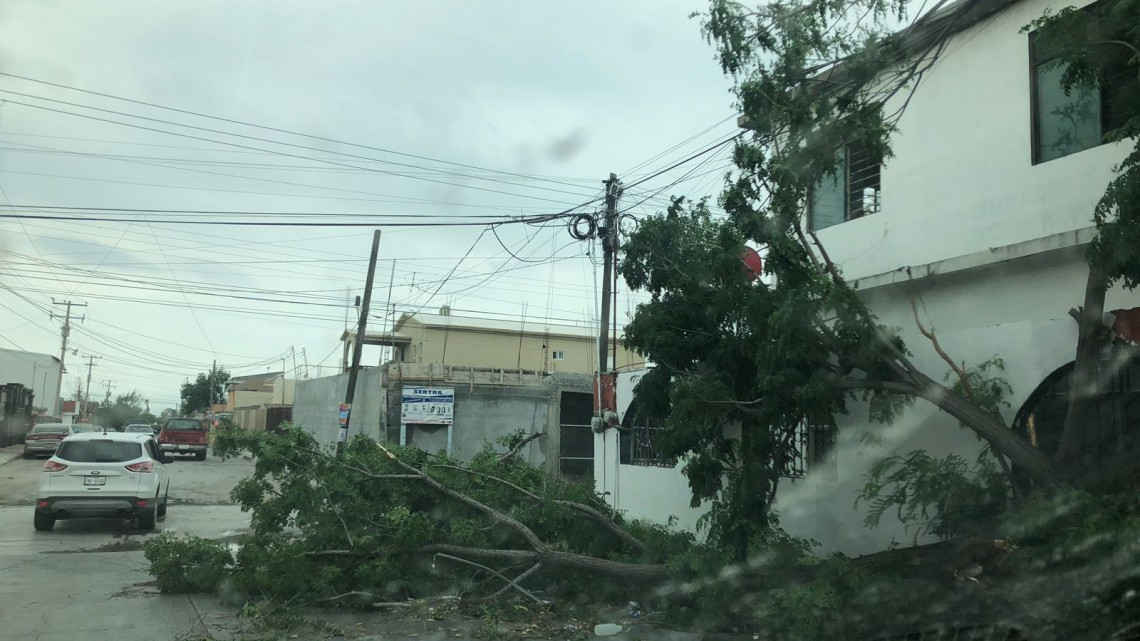 Tormenta causa destrozos en Nuevo Laredo