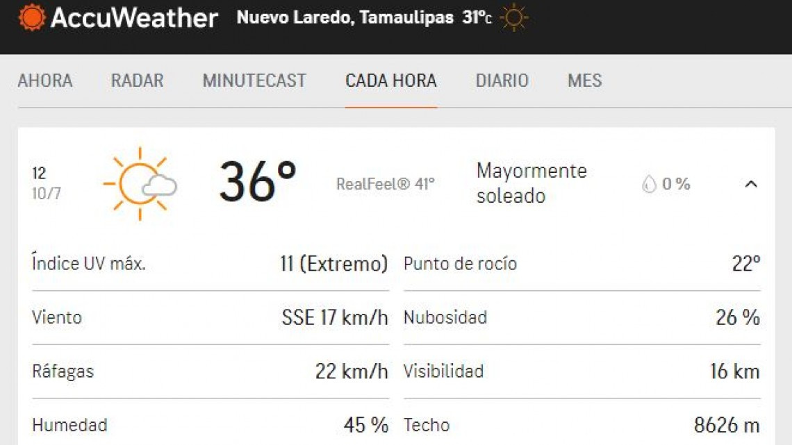 ¡Viernes caluroso! Temperaturas en Nuevo Laredo, Reynosa, Matamoros y Valle de Texas superan los 40 grados 