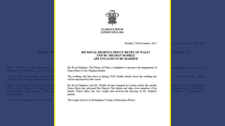 El príncipe Harry se casará con Meghan Markle