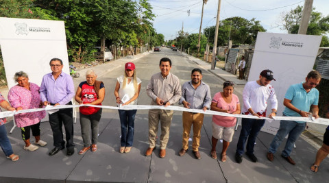 Intensifica alcalde Mario López pavimentación  en Matamoros; entrega obras por 6.4 MDP