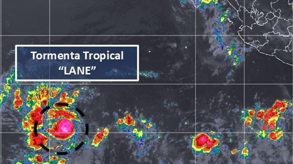 Tormenta tropical “Lane” se forma en el pacífico