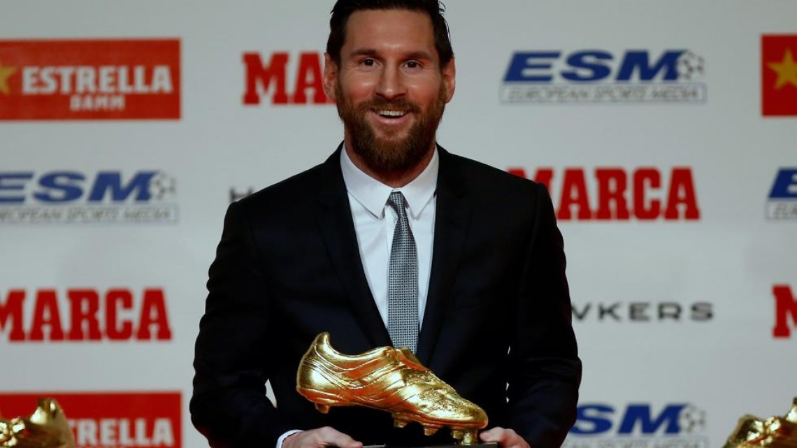 Lionel Messi recibe su quinta Bota de Oro 