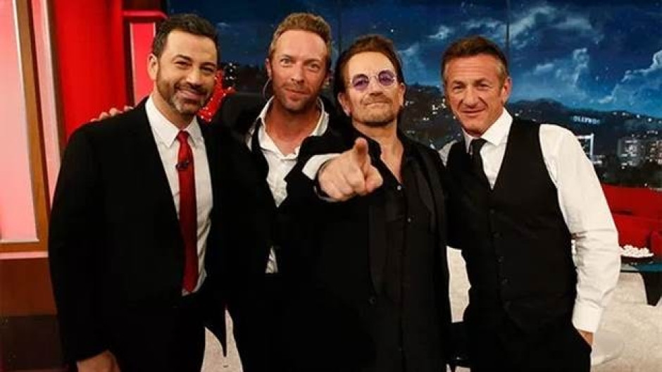 Bono, Chris Martin y Sean Penn en homenaje a Frank Sinatra