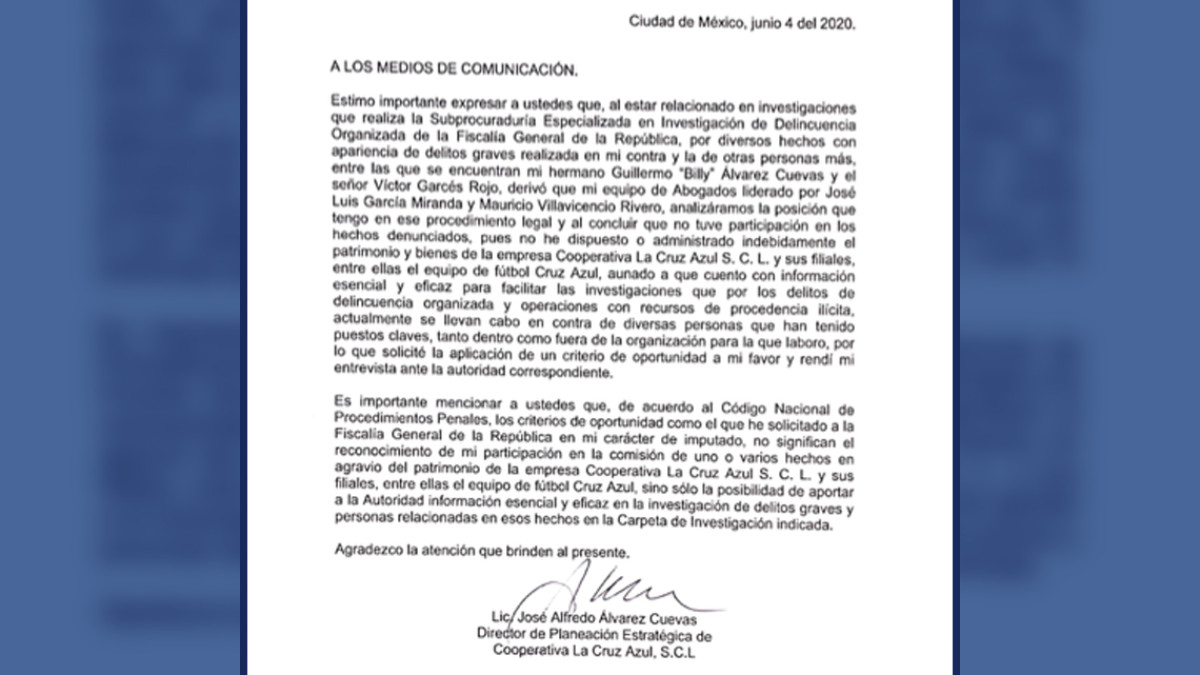 Hermano de Billy Álvarez asegura que no participó en las desviaciones millonarias contra Cruz Azul